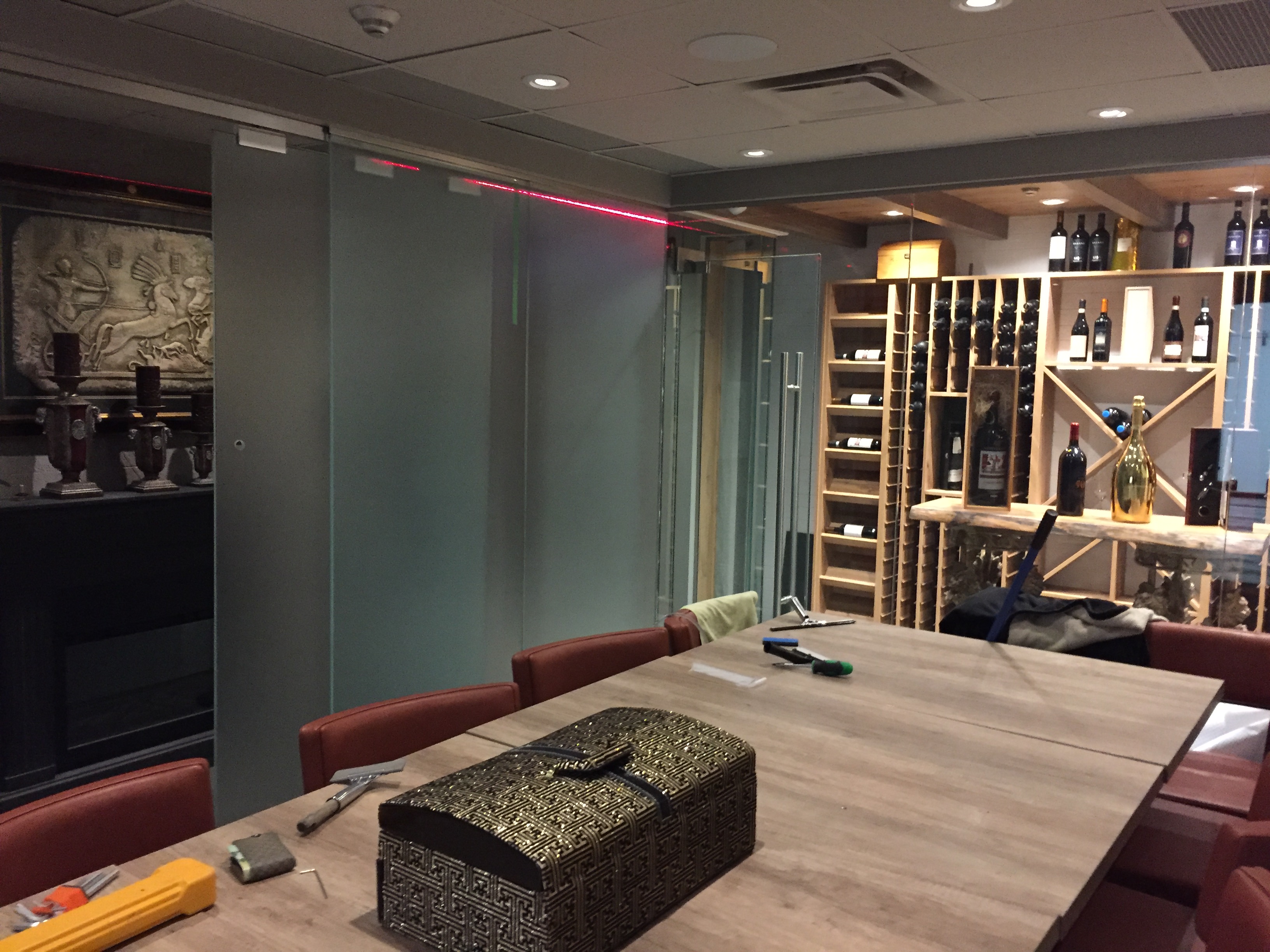 Frost privacy film on office glass